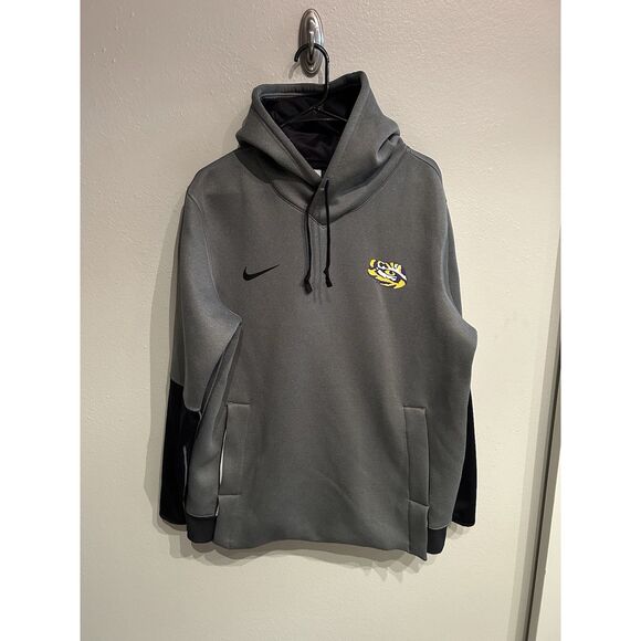 LSU Tigers Mens Large Gray Tech Fleece Hoodie Pullover - Picture 1 of 8